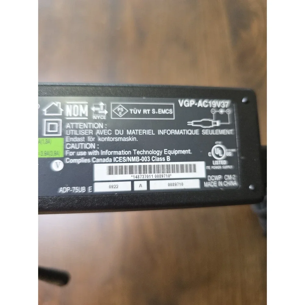 ✅ Genuine Sony OEM Power Supply AC Adapter 19.5V VGP-AC19V19 Cord Laptop Vaio F3